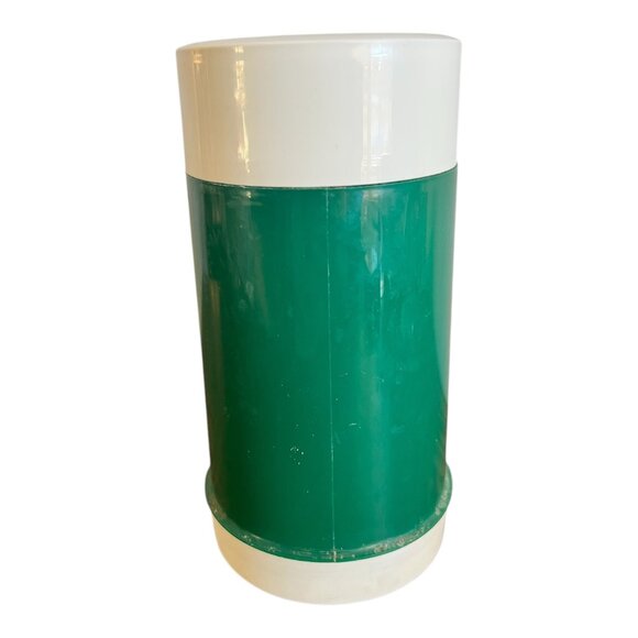 Vintage Thermos Green & White Plastic Insulated Drink Food Container 10oz Handle - Picture 5 of 10